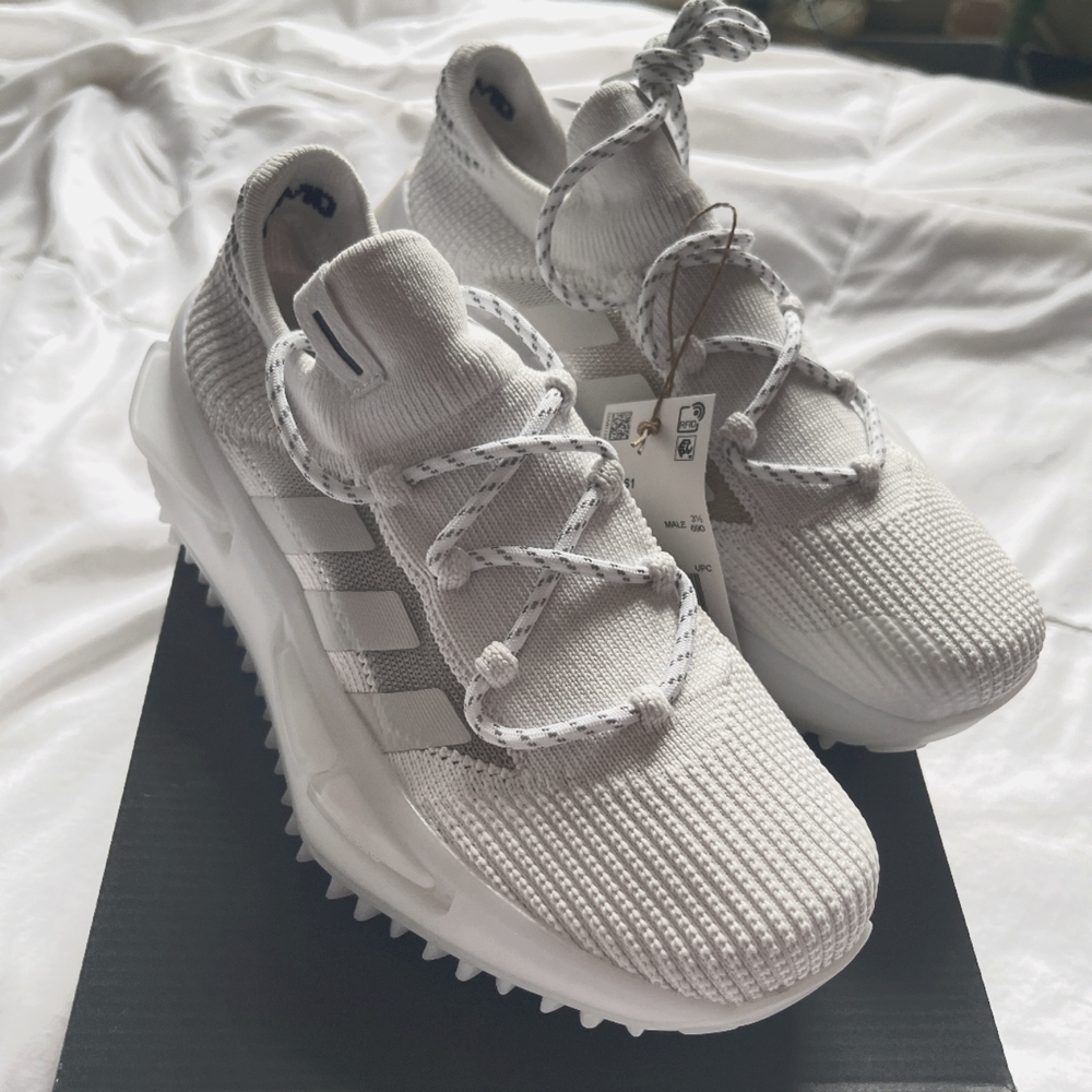 Mens Size 4 - Adidas NMD_S1 Cloud White Gray NMD Sneakers